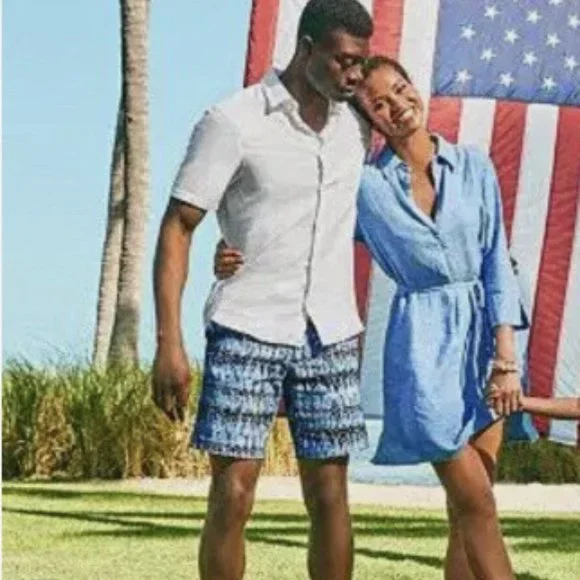 NWT Lilly Pulitzer Beaumont Stretch Shorts 42R in Low Tide Navy Sails & Stripes